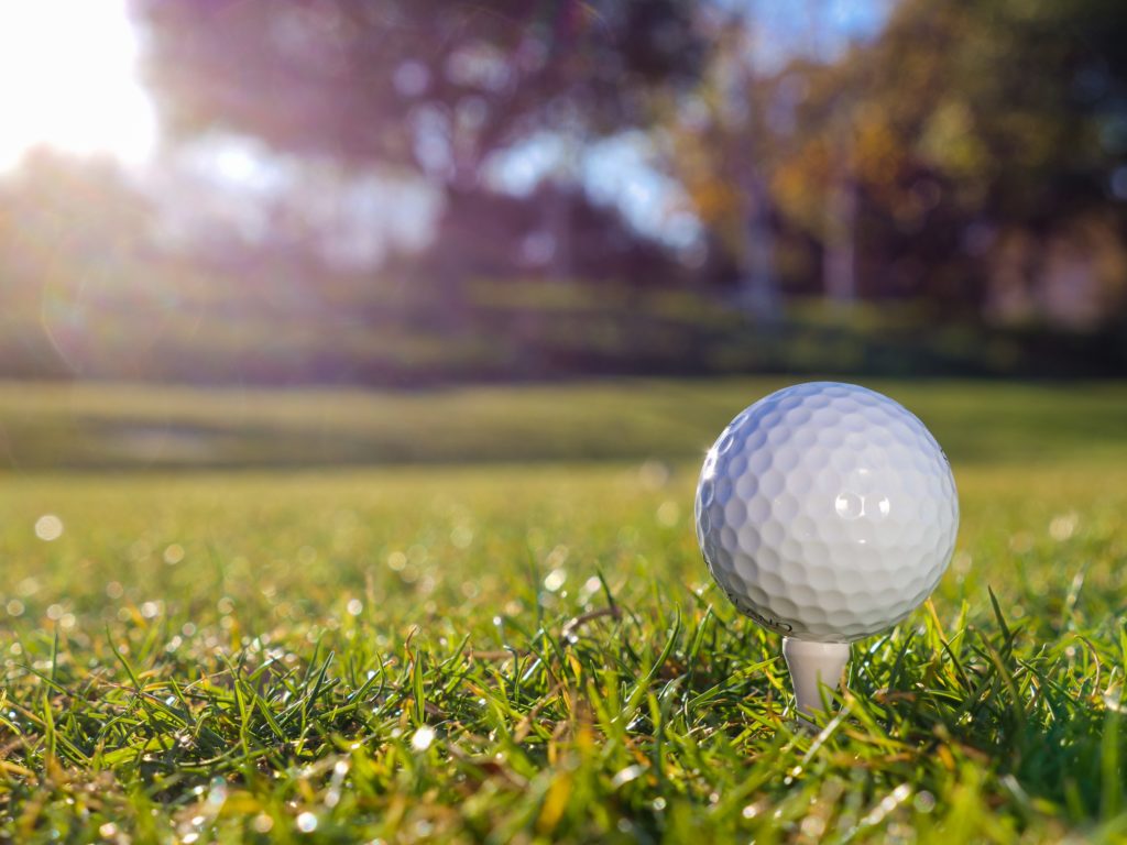 Golf ball on tee